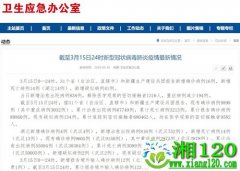 国家卫健委：3月15日0—24时新增确诊病例